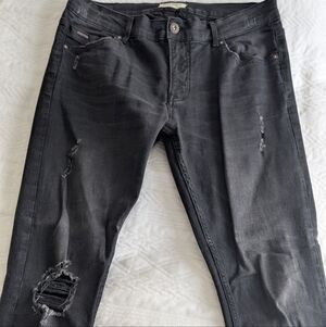 Distressed Black Jeans